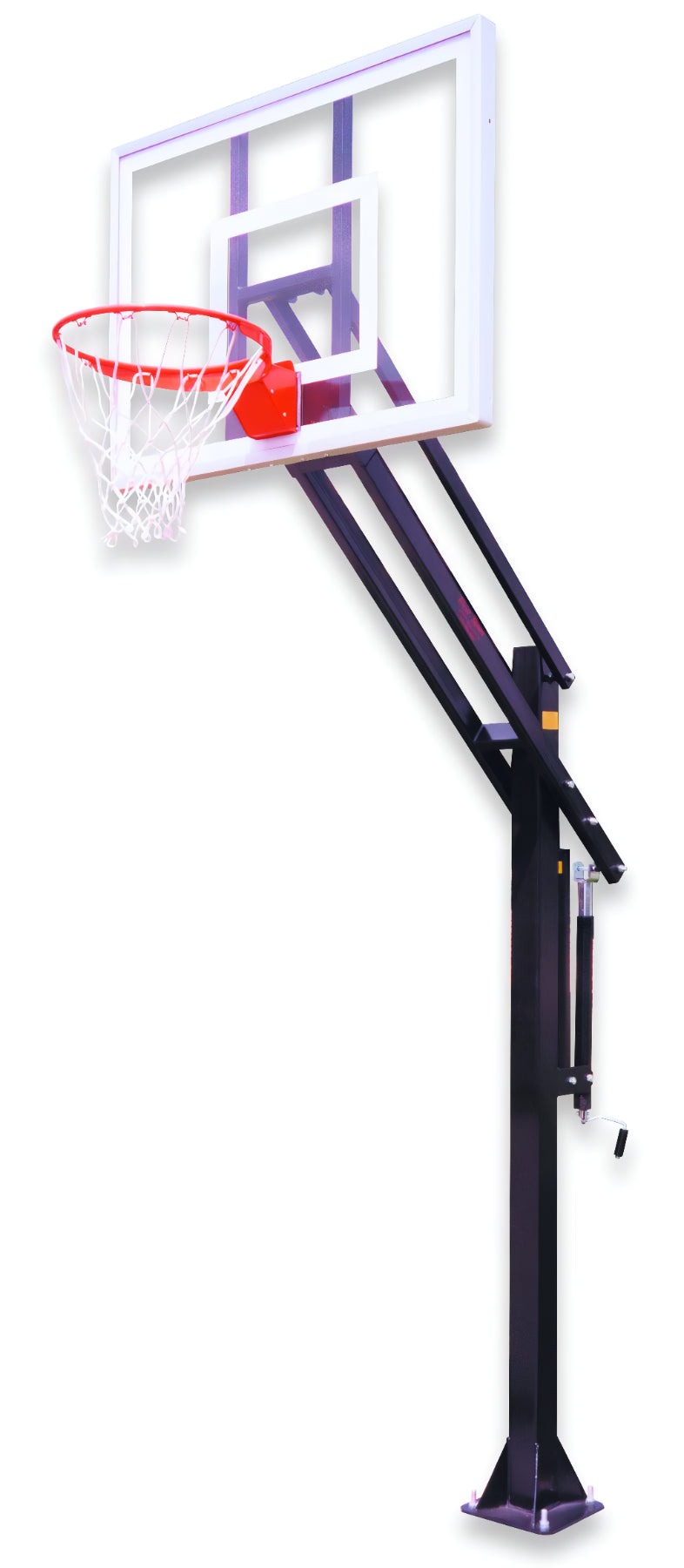  In ground basketball goal and white tempered glass backboard