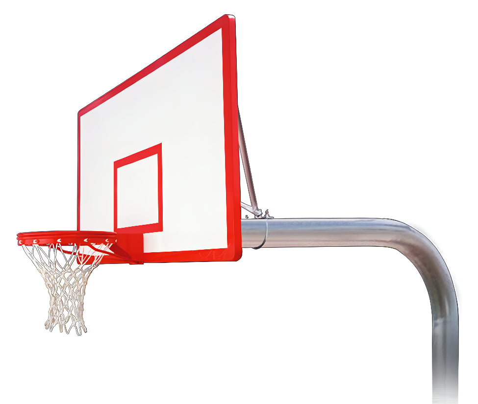 Steel basketball goal and white  backboard