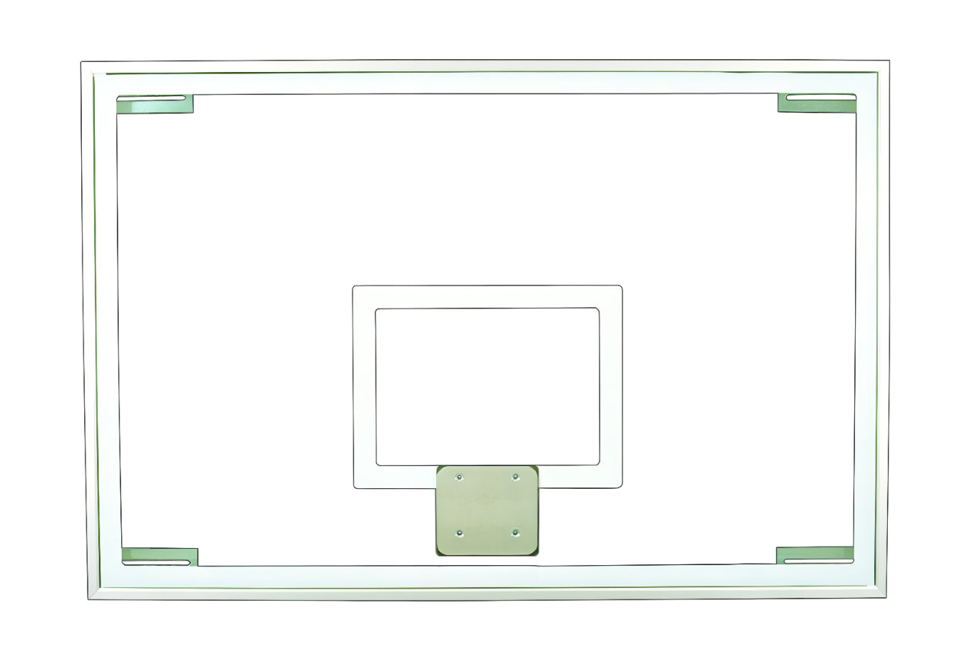 clear tempered glass basketball backboard with aluminum framework 
