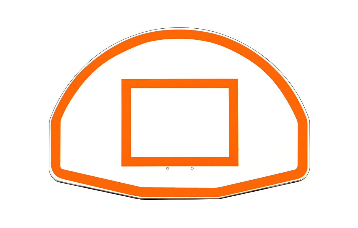 fan shaped backboard with orange framework 