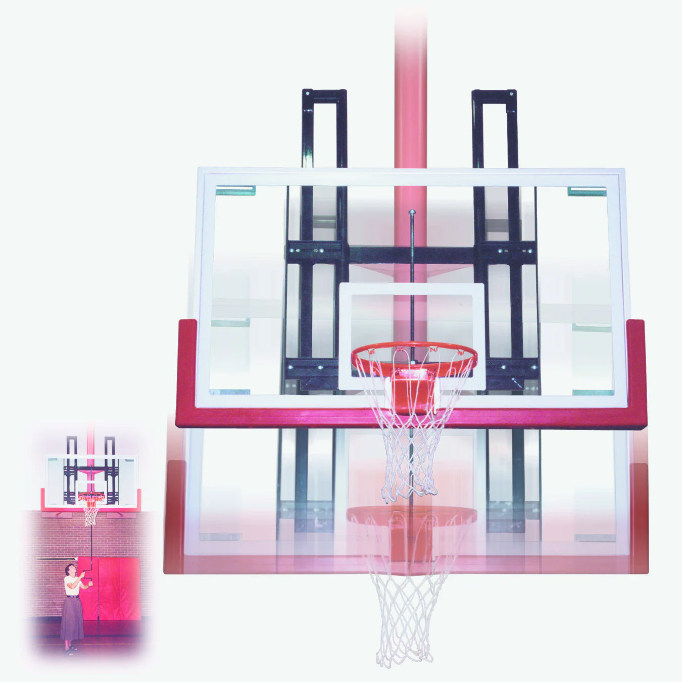 fan shape backboard with wood support