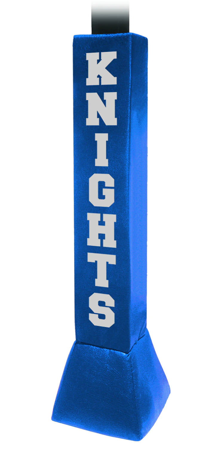 blue deluxe basketball pole safety padding with print &quot;KNIGHTS&quot; 