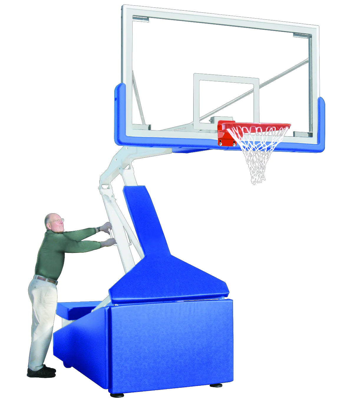 First Team Hurricane Portable Basketball Goal - 42&quot;X72&quot; Tempered Glass