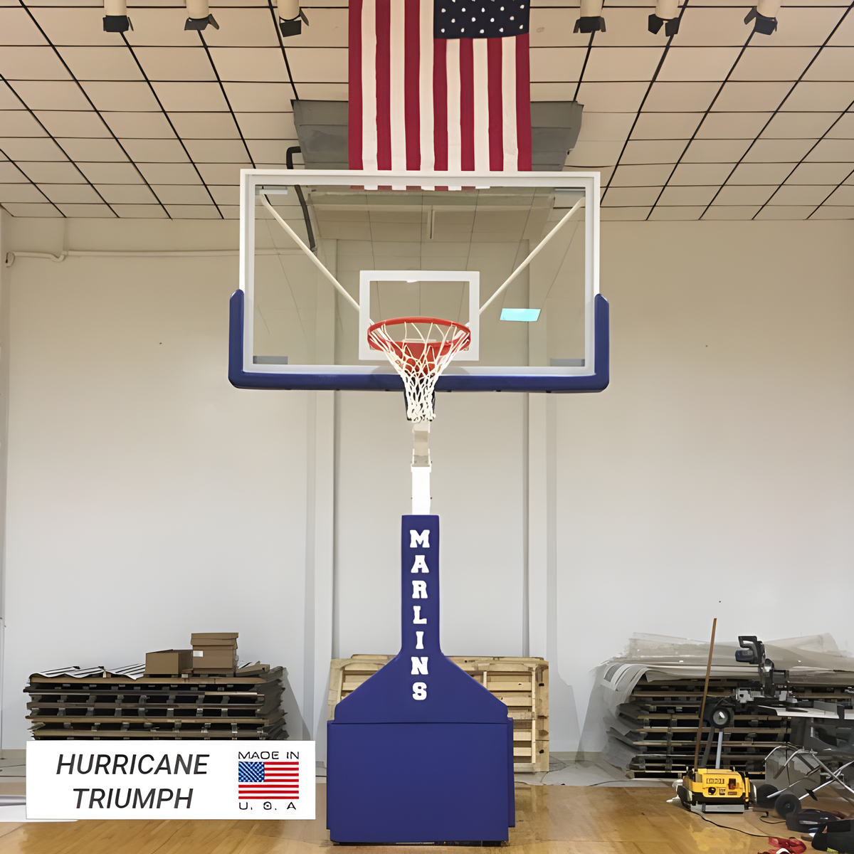 First Team Hurricane Portable Basketball Hoops- 42&quot;X72&quot; Tempered Glass