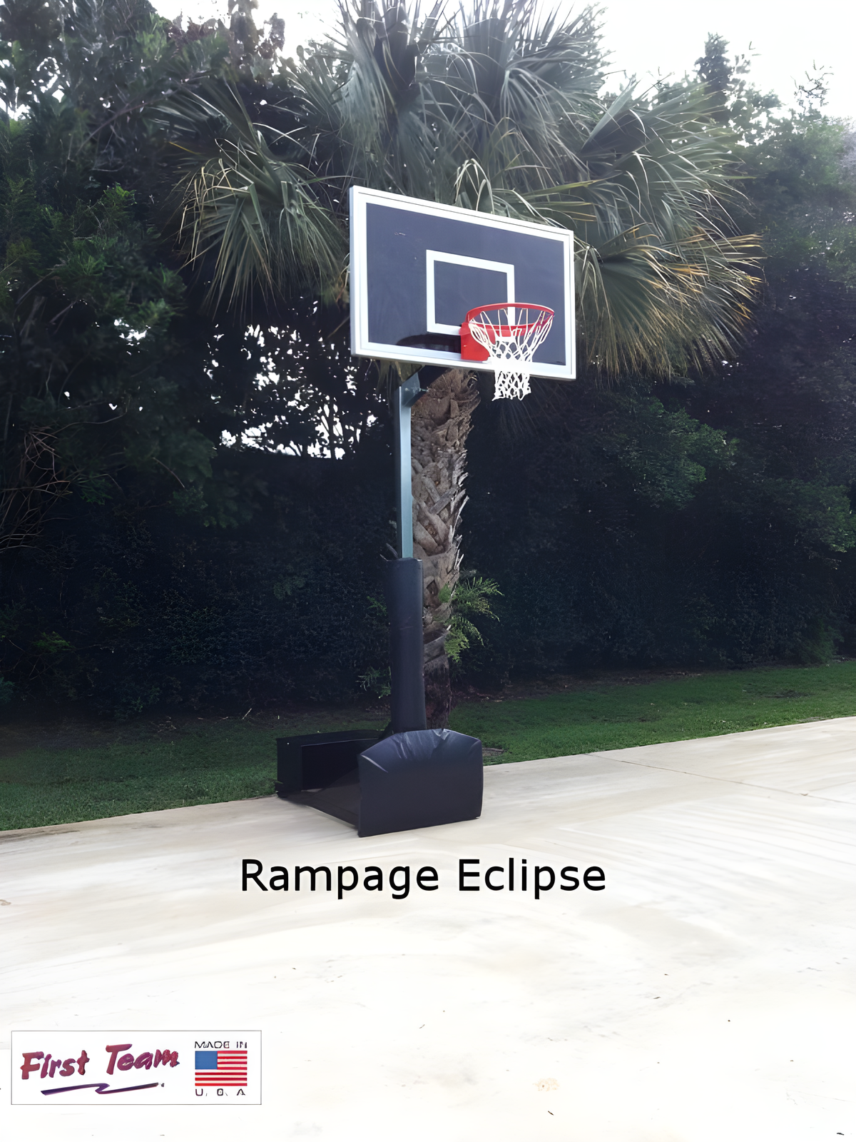 First Team Rampage Eclipse Portable Basketball Hoops- 36&quot;X60&quot; Smoked Tempered Glass