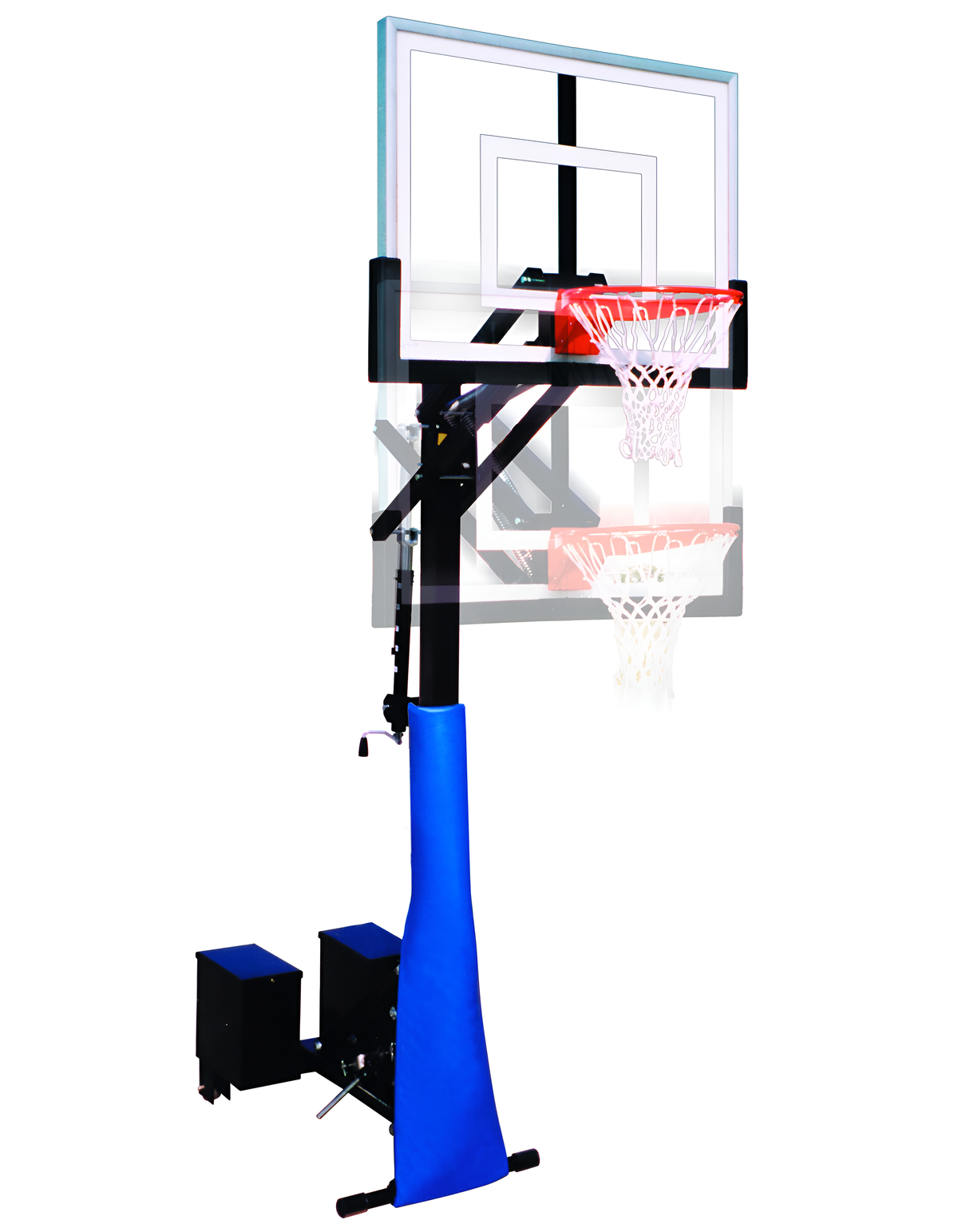 First Team RollaJam Eclipse Portable Basketball Hoops- 36&quot;x60&quot; Smoked Tempered Glass