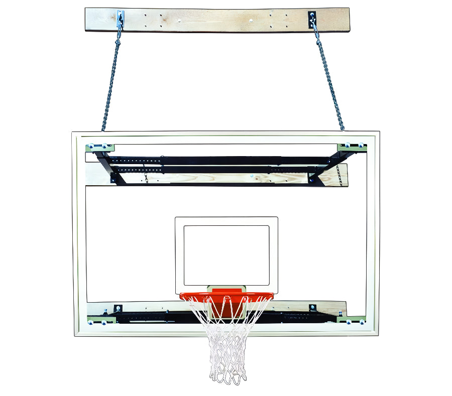 wall mounted rectangular clear acrylic backboard with white framework