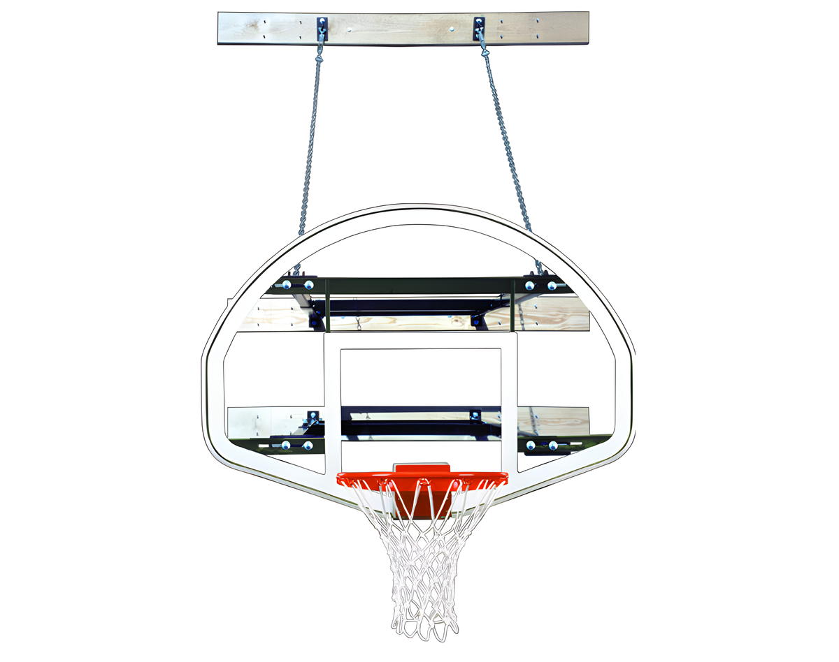 First Team SuperMount68 Advantage Wall Mounted Basketball Hoops- 39&quot;x54&quot; Tempered Glass