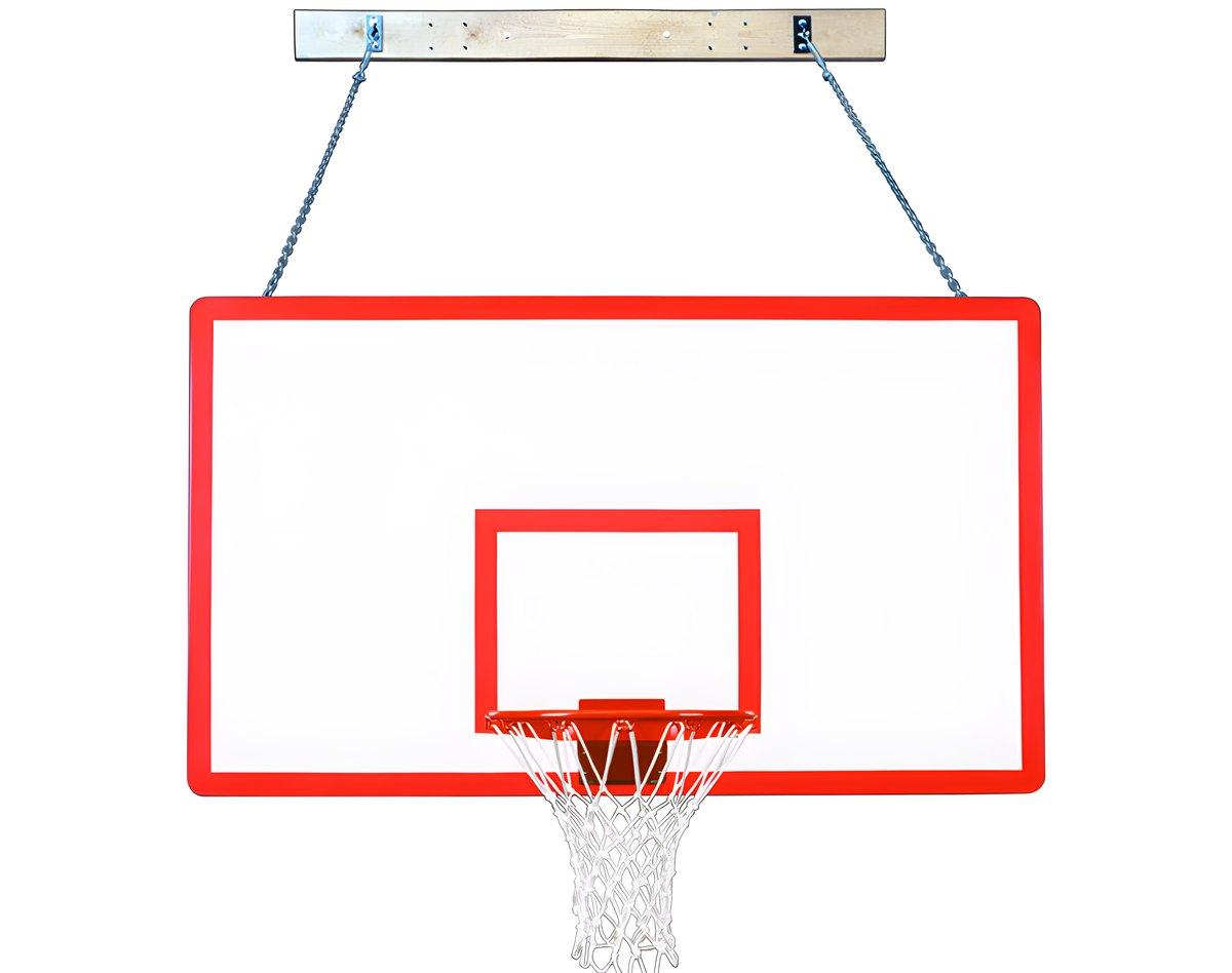 First Team SuperMount68 Performance Wall Mounted Basketball Hoops- 42&quot;x72&quot; Fiberglass