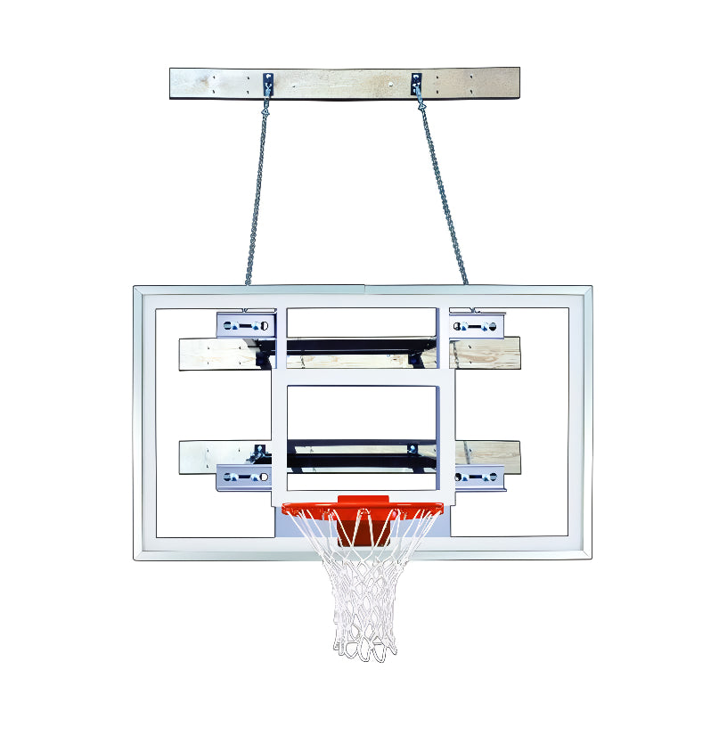 wall mounted rectangular clear acrylic backboard with safety chain