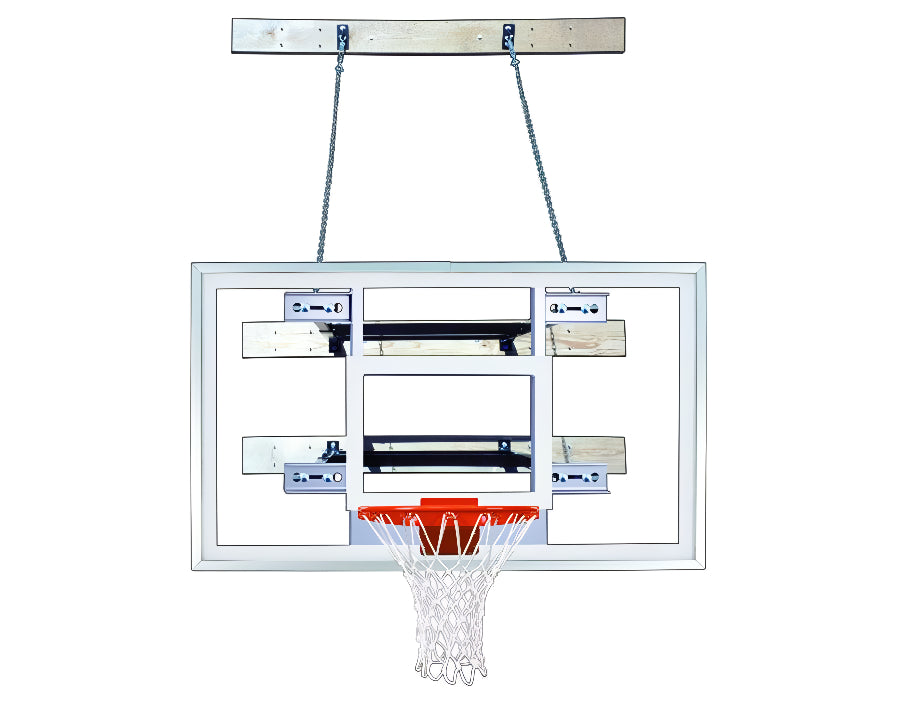 wall mounted rectangular clear acrylic backboard with safety chain