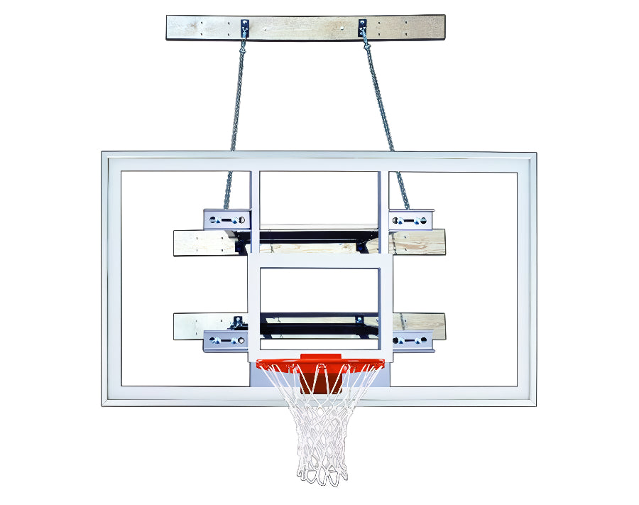 wall mounted rectangular clear acrylic backboard with safety chain