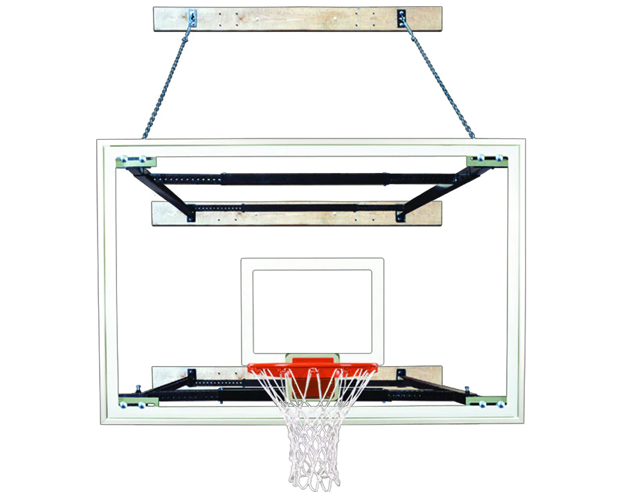 First Team Supermount68 Tradition Wall Mounted Basketball Goal - 48&quot;X72&quot; Tempered Glass