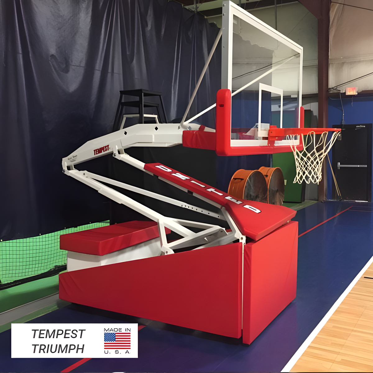 First Team Tempest Triumph Basketball Hoops Systems - 42&quot;X72&quot; Tempered Glass