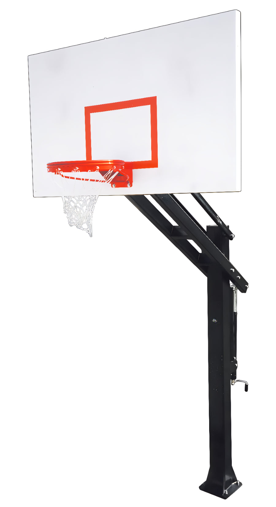 in ground rectangular clear acrylic backboard with adjustable pole