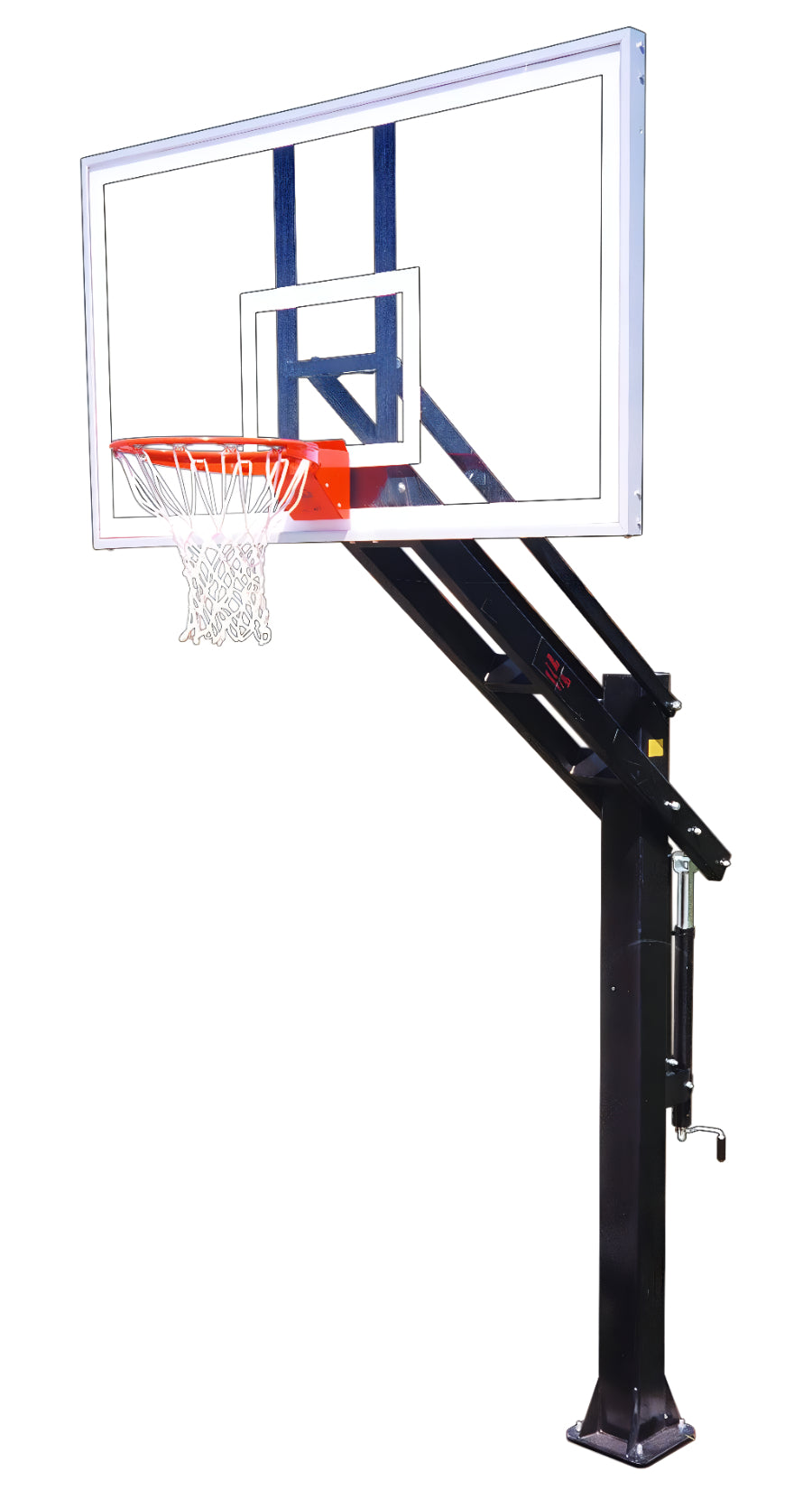 in ground rectangular clear acrylic backboard with adjustable pole