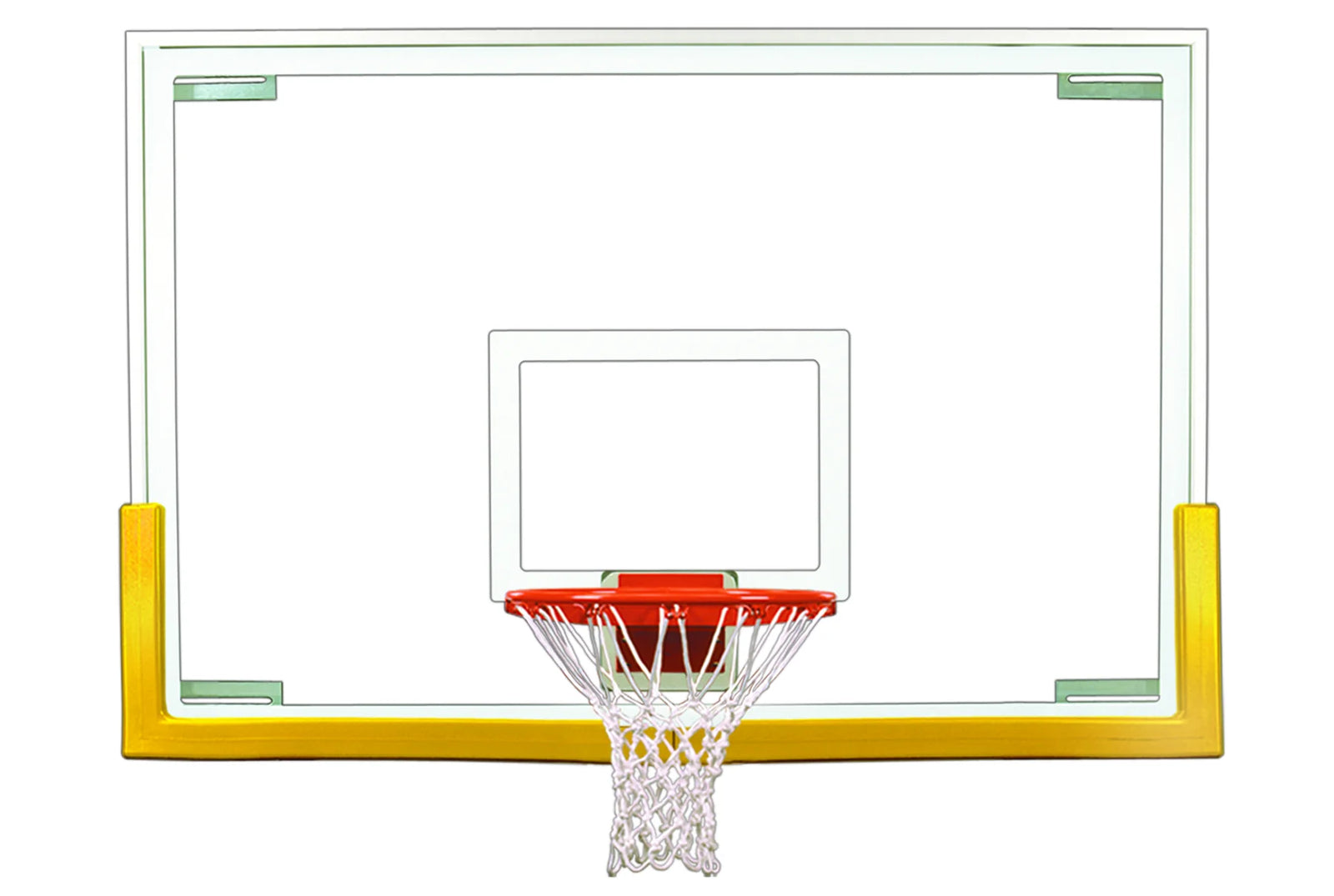 backboard glass with yellow padding