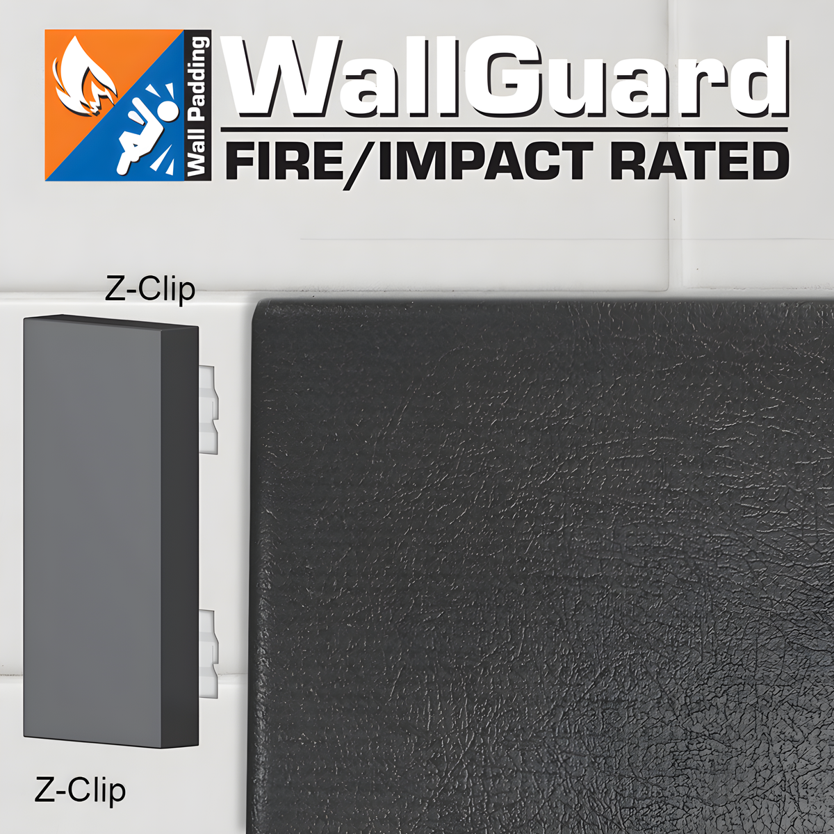 Jaypro Wall Padding WallGuard Fire/Impact Rated (2 ft. x 6 ft.) (Z-Clip Top &amp; Bottom) JWP-AI-26ZZ