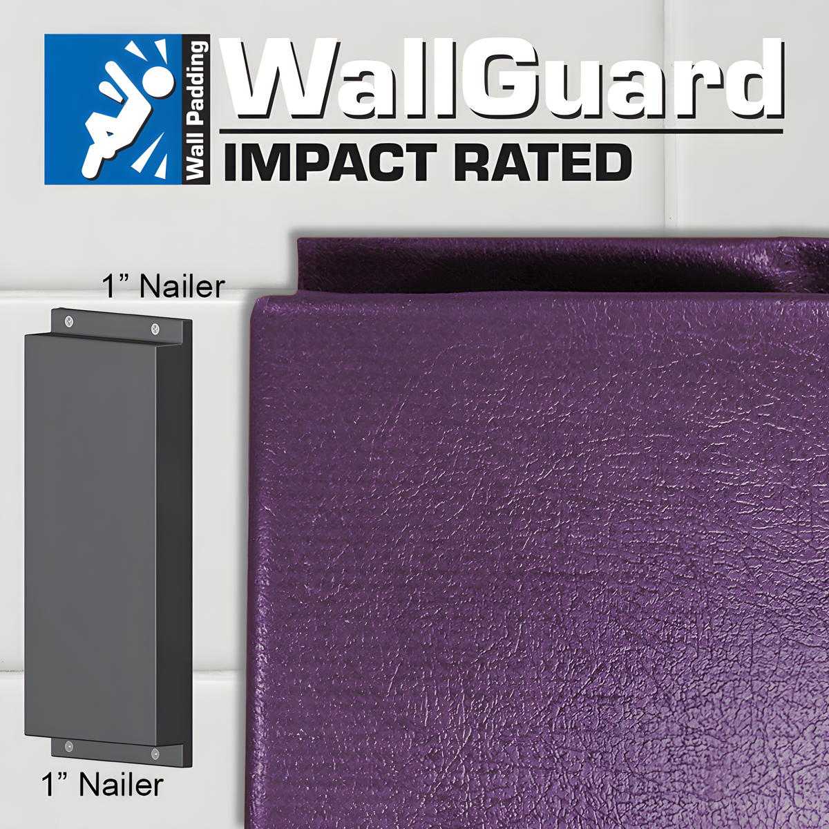 Jaypro Wall Padding WallGuard Impact Rated (2 ft. x 6 ft.) (1 in. Lip Top &amp; Bottom) JWP-I-26