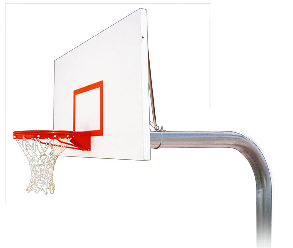 basketball rim and steel pole with white backboard