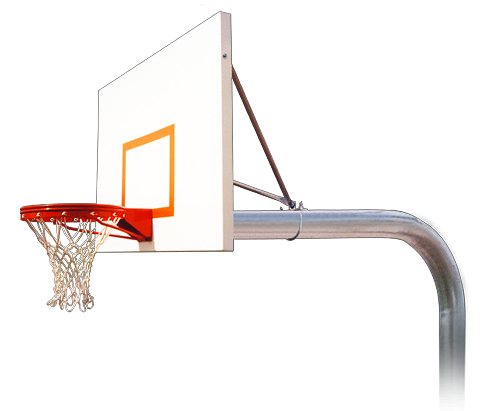 basketball rim and steel post with white tempered glass backboard