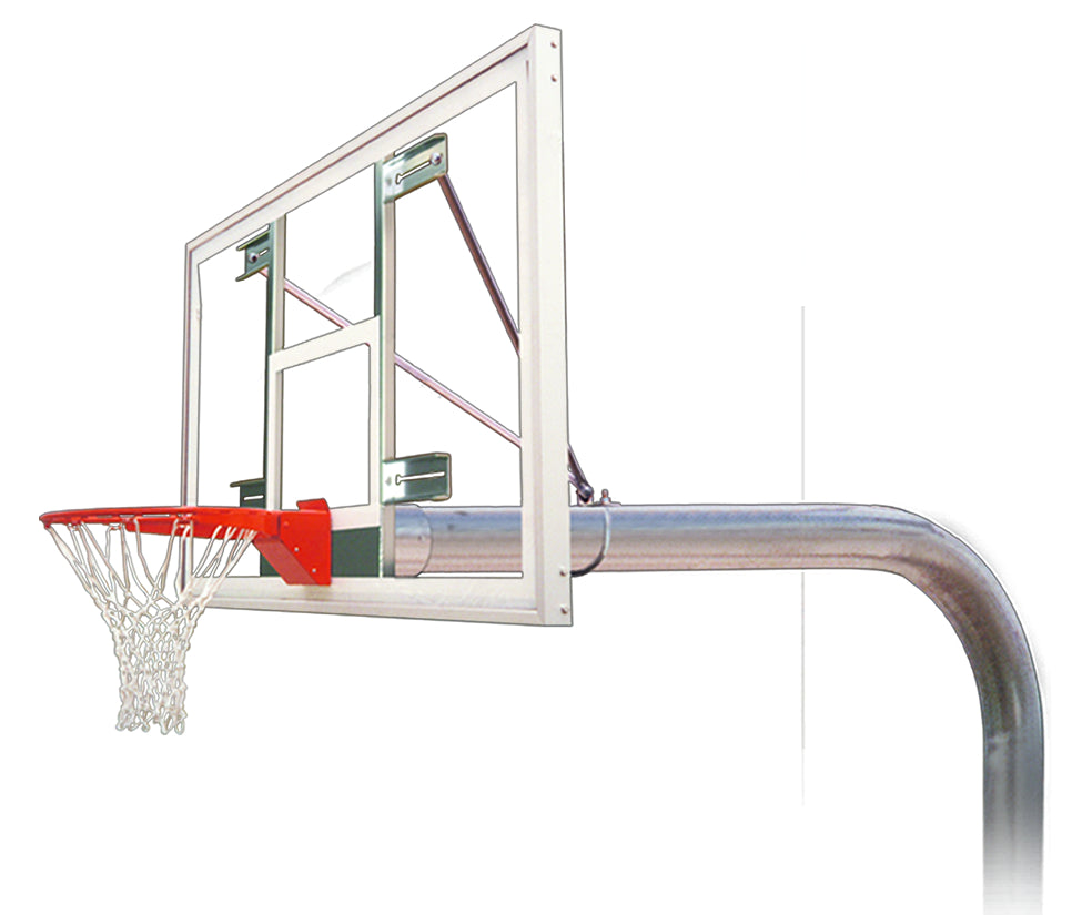 basketball rim and steel post with  tempered glass backboard