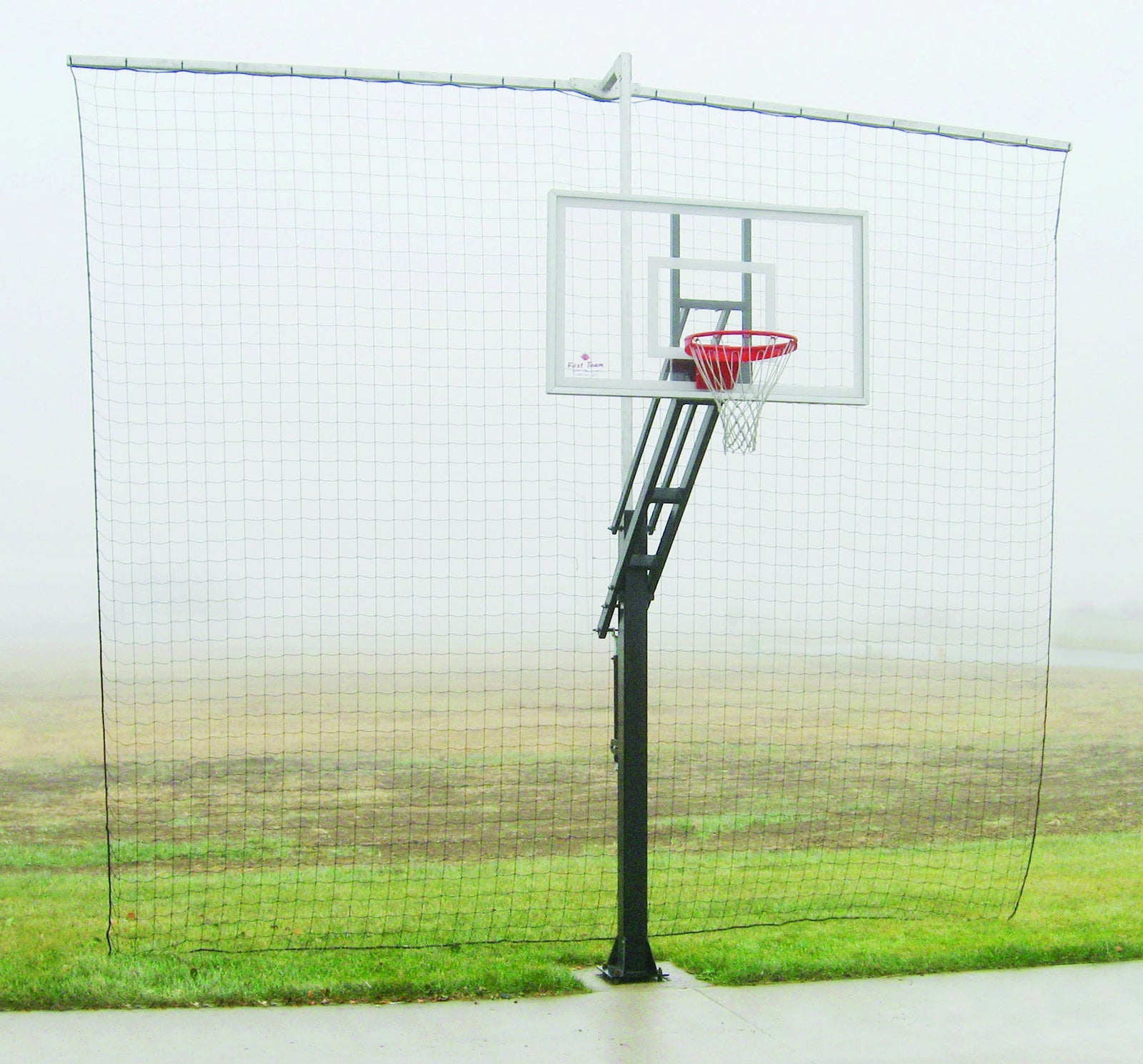 wide airball grabber at the back of a basketball post