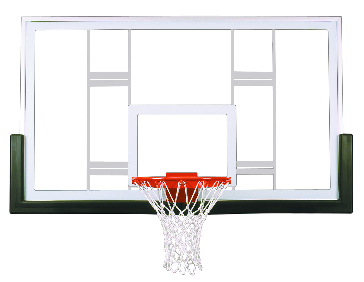 clear tempered glass basketball backboard with black backboard padding 