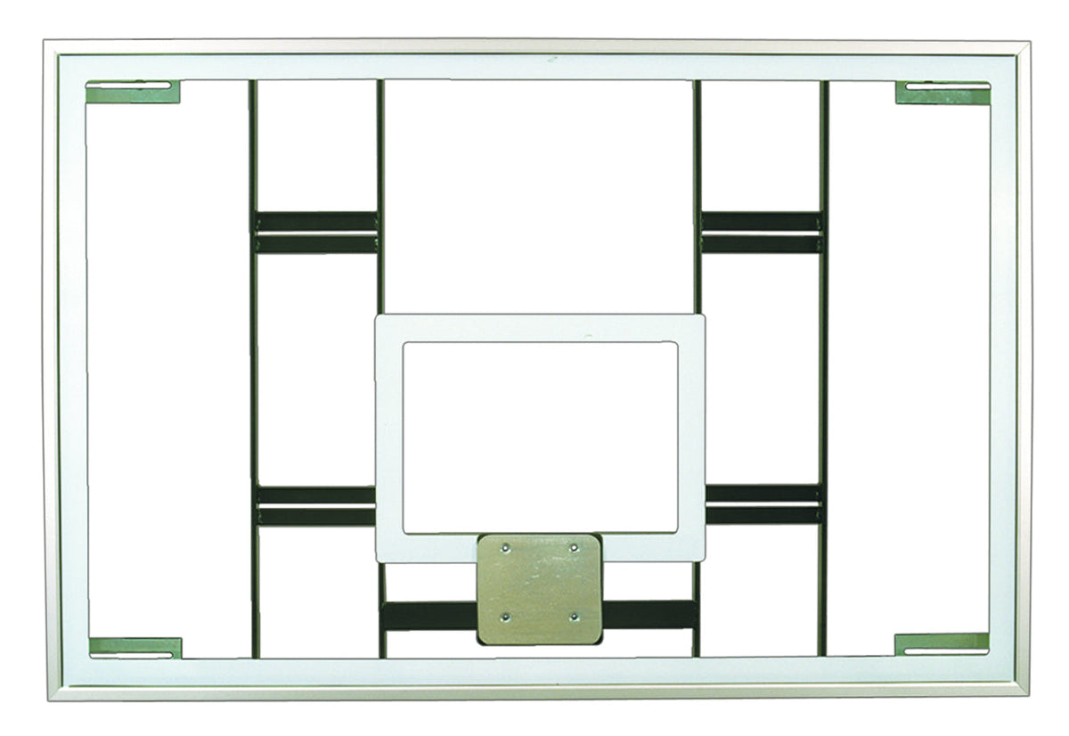 clear tempered glass basketball backboard with black backboard support 