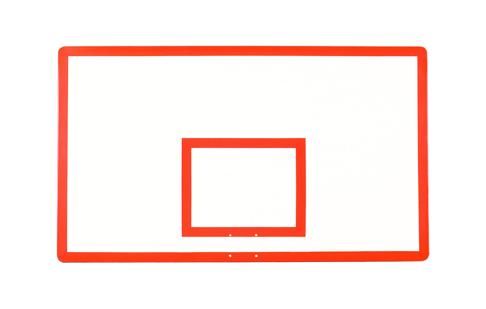 rectangular fiberglass basketball backboard with orange framework 