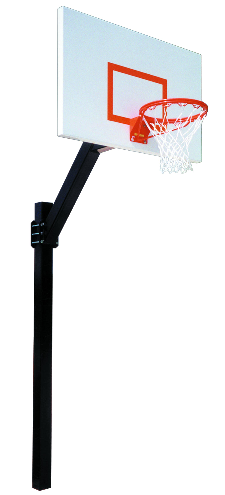 In ground adjustable basketball black post with basketball rim and aluminum backboard 