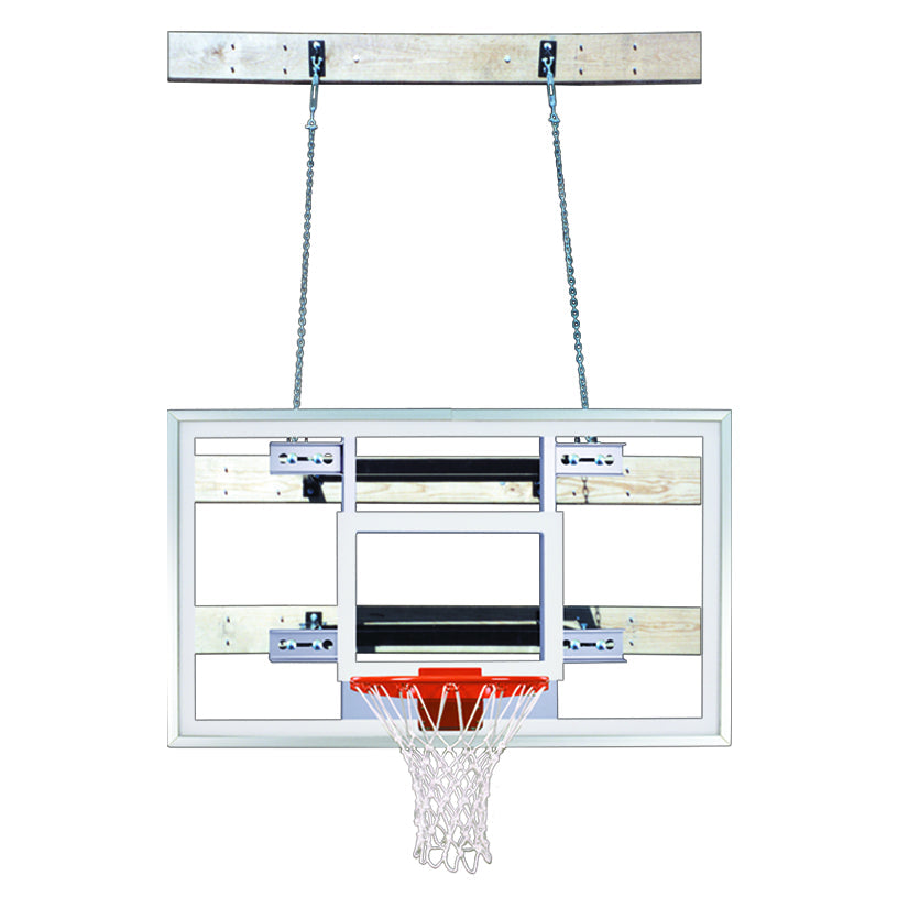 wall mounted clear acrylic with adjustable basketball rim and safety chain