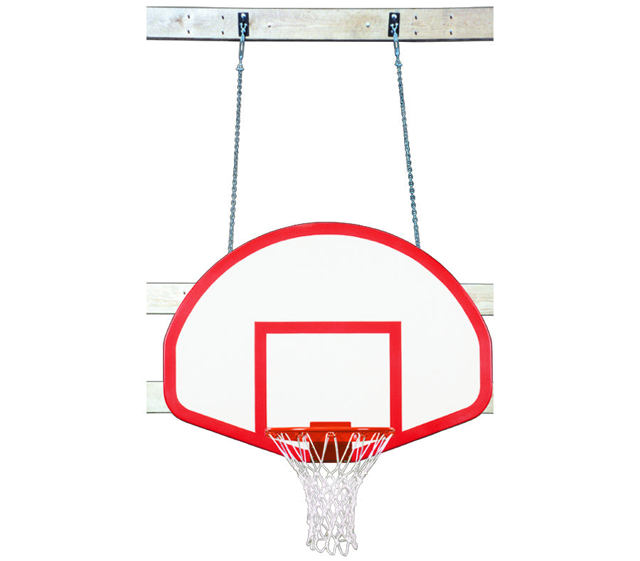 wall mounted fan shaped fiberglass backboard with orange framework