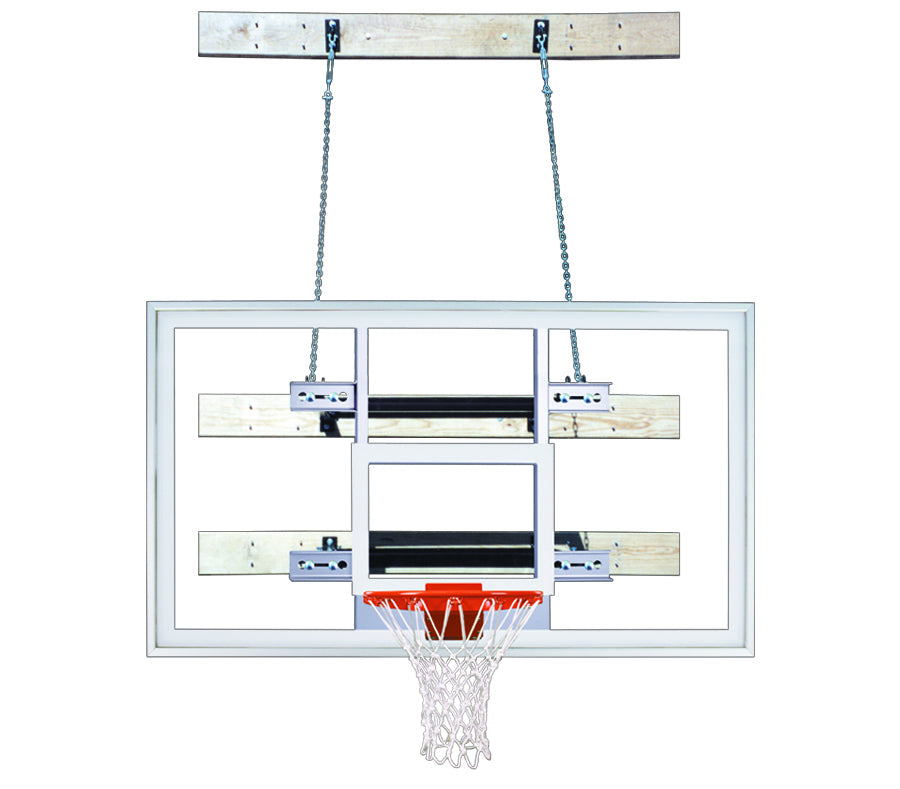 wall mounted rectangular clear acrylic backboard with white framework