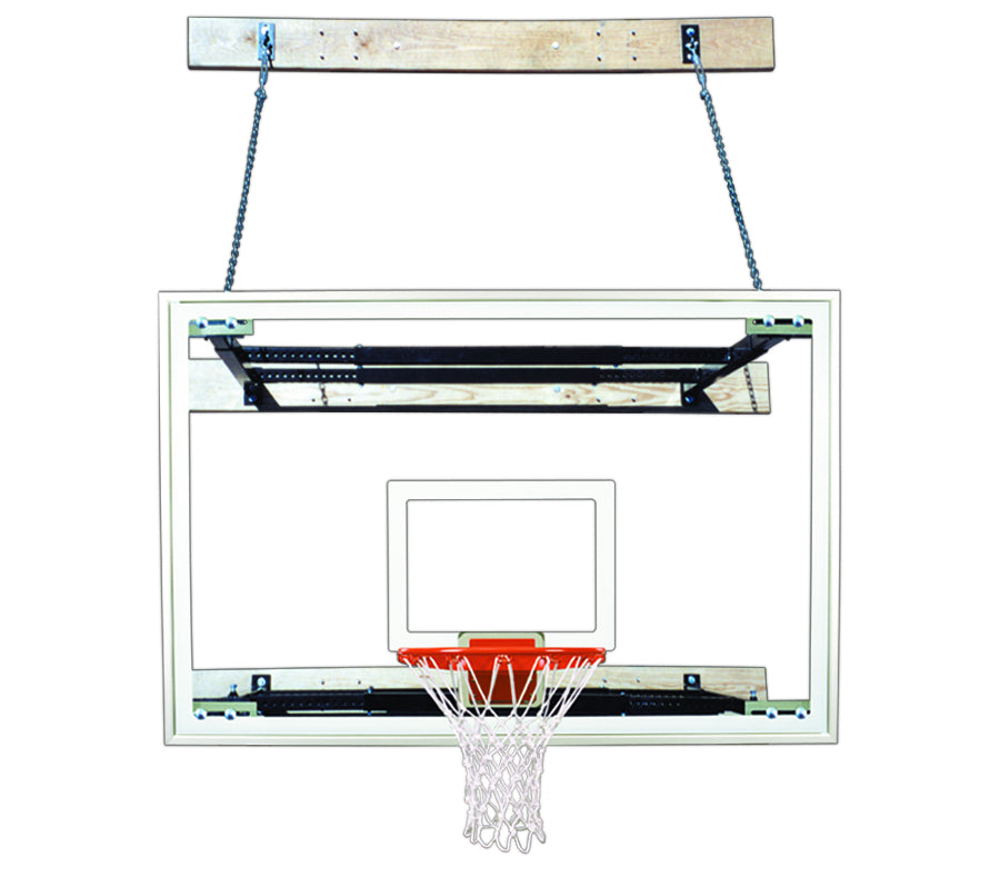 wall mounted rectangular clear acrylic backboard with white framework