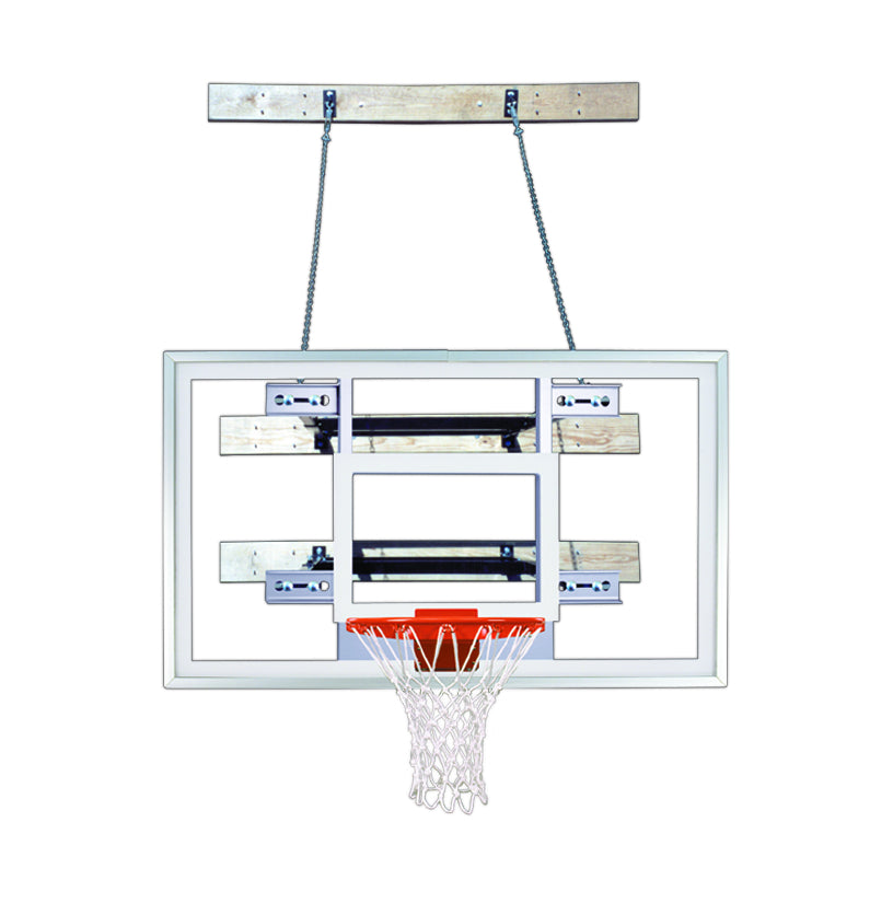 wall mounted rectangular clear acrylic backboard with safety chain