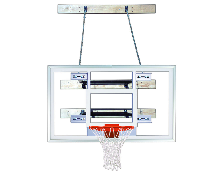 wall mounted rectangular clear acrylic backboard with safety chain