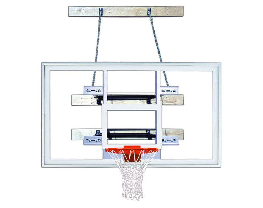 wall mounted rectangular clear acrylic backboard with safety chain