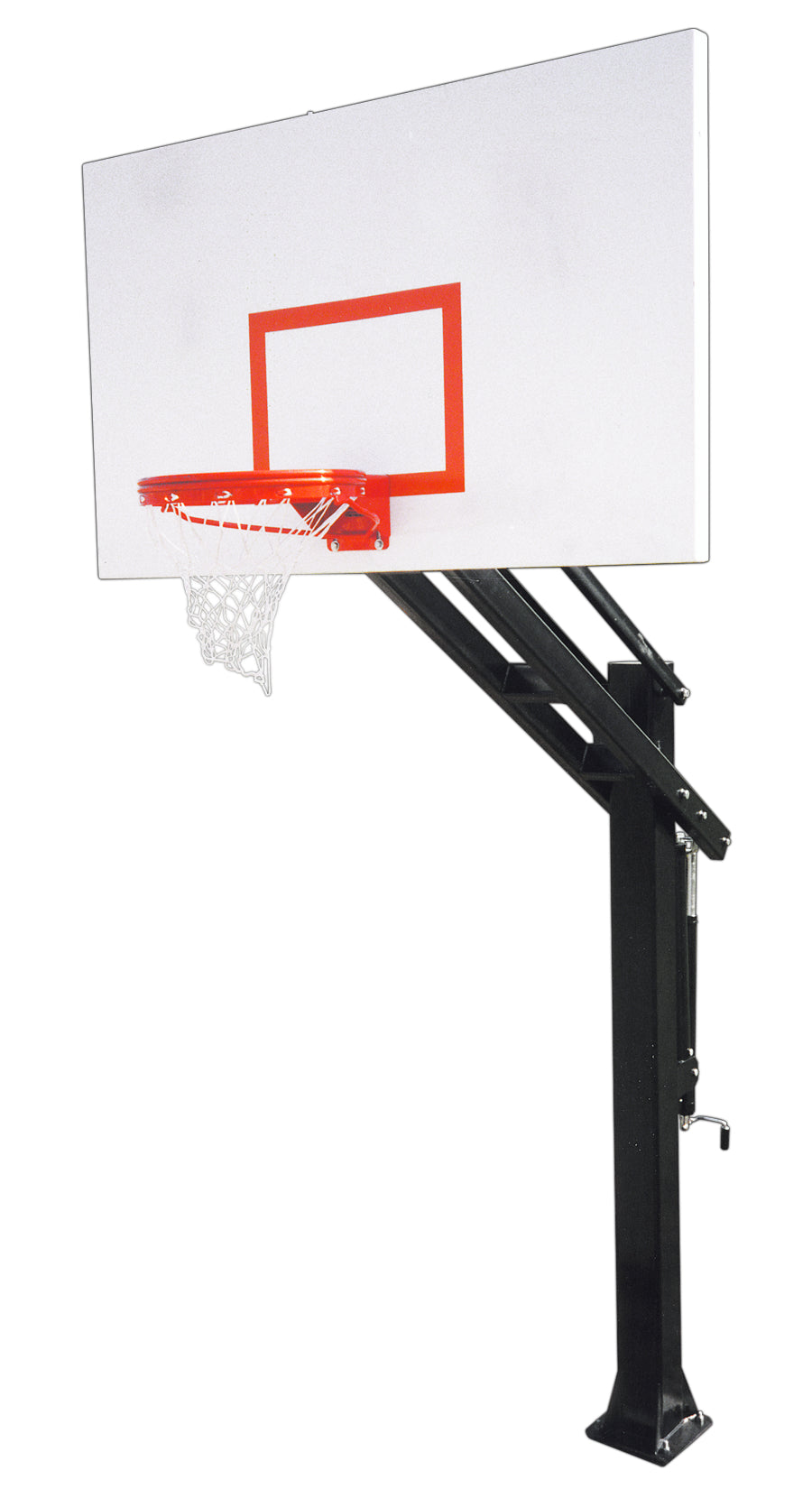 in ground rectangular clear acrylic backboard with adjustable pole