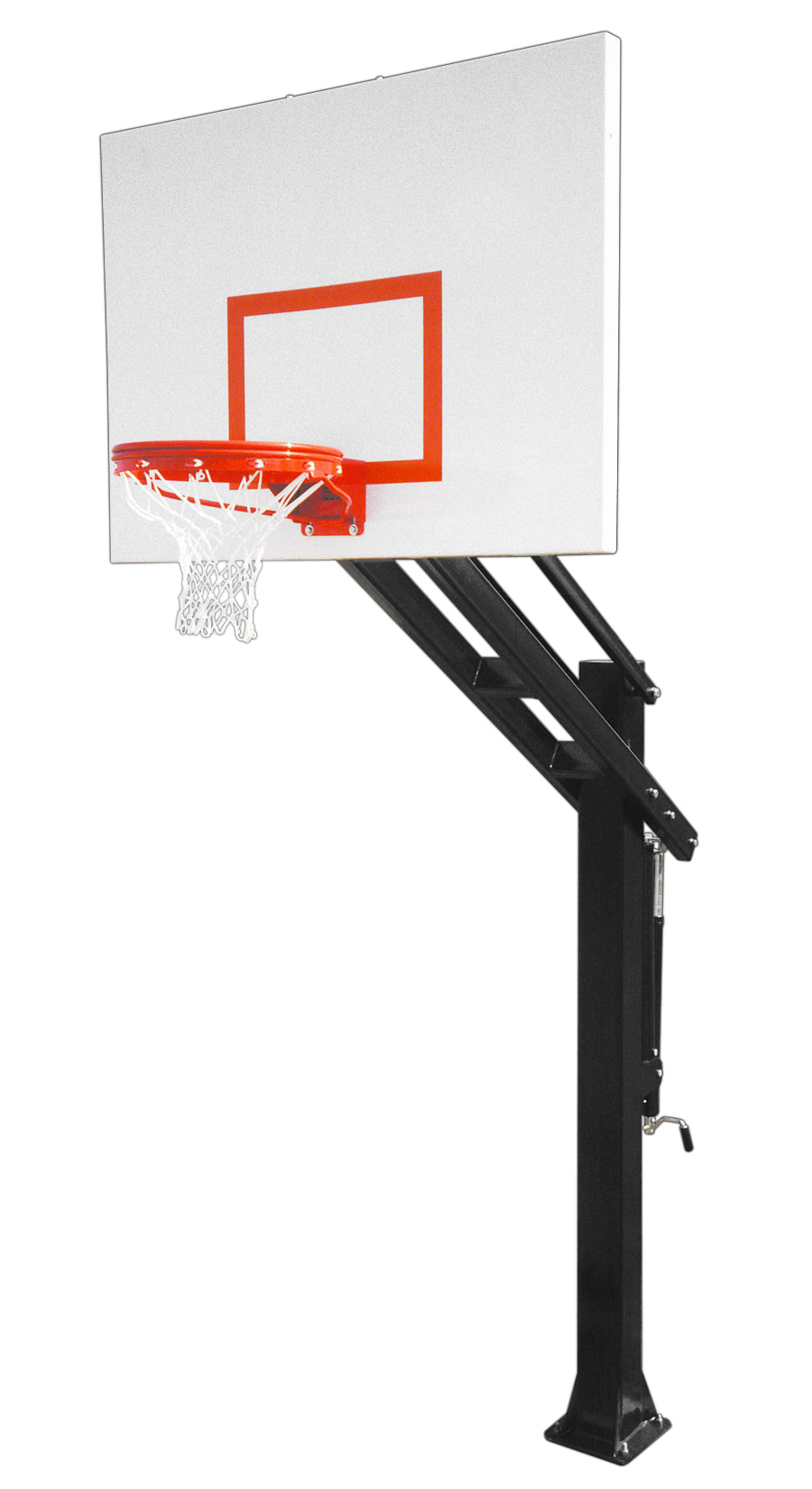 in ground rectangular clear acrylic backboard with adjustable pole